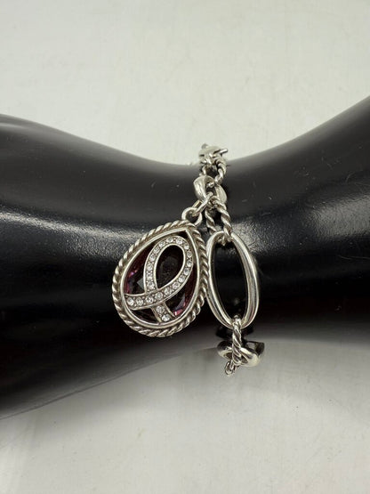 Brighton The Power of Pink Chain Link Bracelet Adjustable /ro