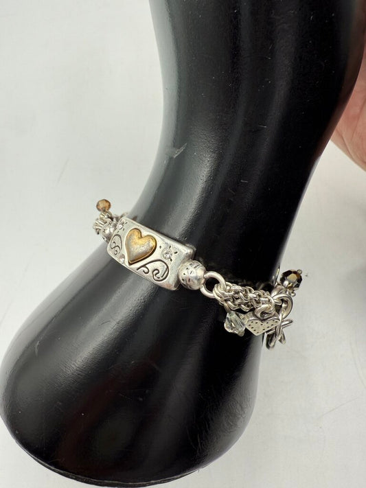 Brighton Listen to Your Heart Silver Toned Bracelet /ro