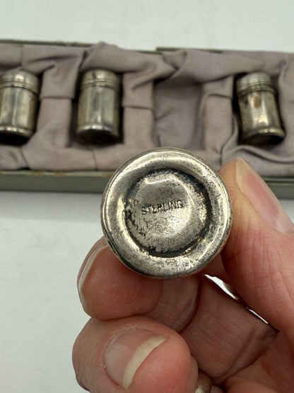 Antique set of 3 sets of Individual Salt and Pepper Shakers 17.25 Grams /ro