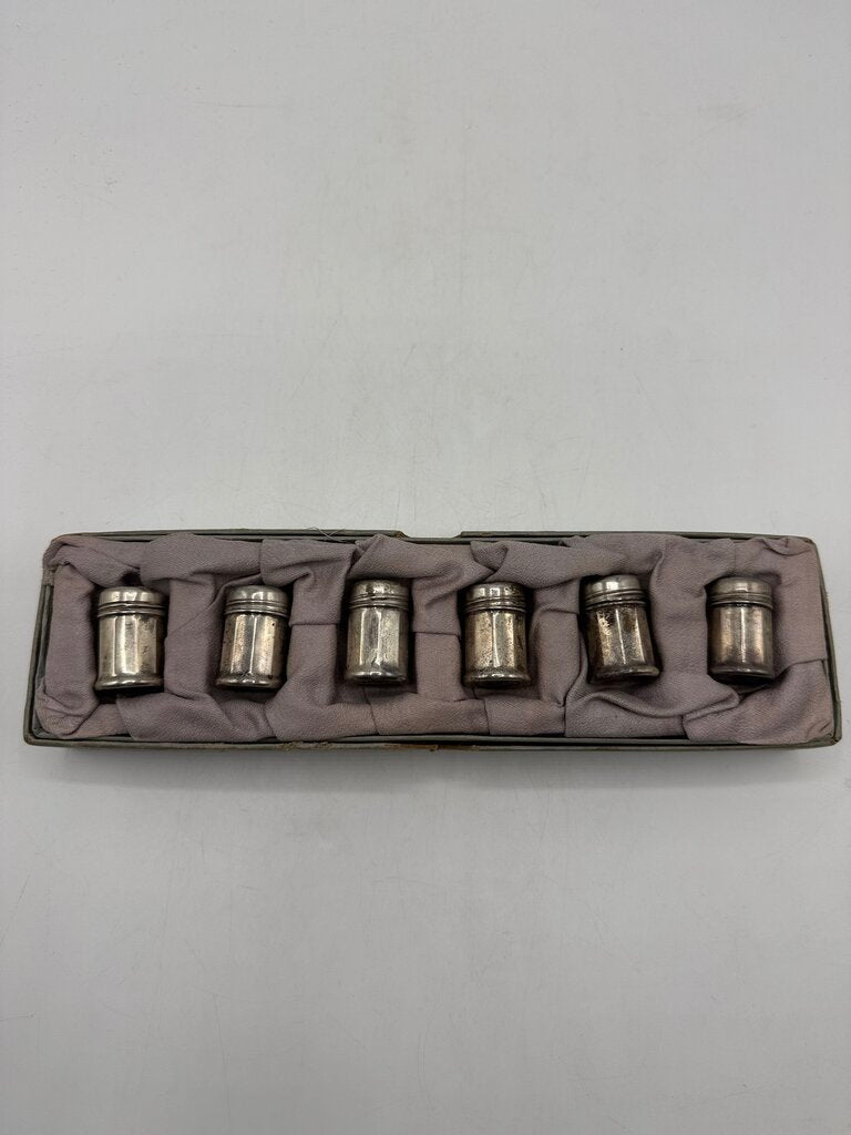 Antique set of 3 sets of Individual Salt and Pepper Shakers 17.25 Grams /ro