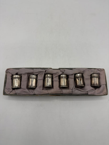 Antique set of 3 sets of Individual Salt and Pepper Shakers 17.25 Grams /ro