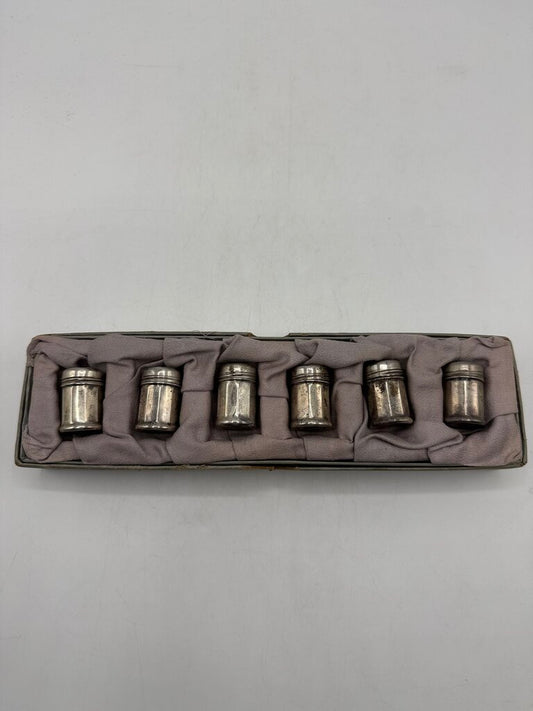 Antique set of 3 sets of Individual Salt and Pepper Shakers 17.25 Grams /ro