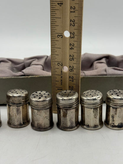 Antique set of 3 sets of Individual Salt and Pepper Shakers 17.25 Grams /ro