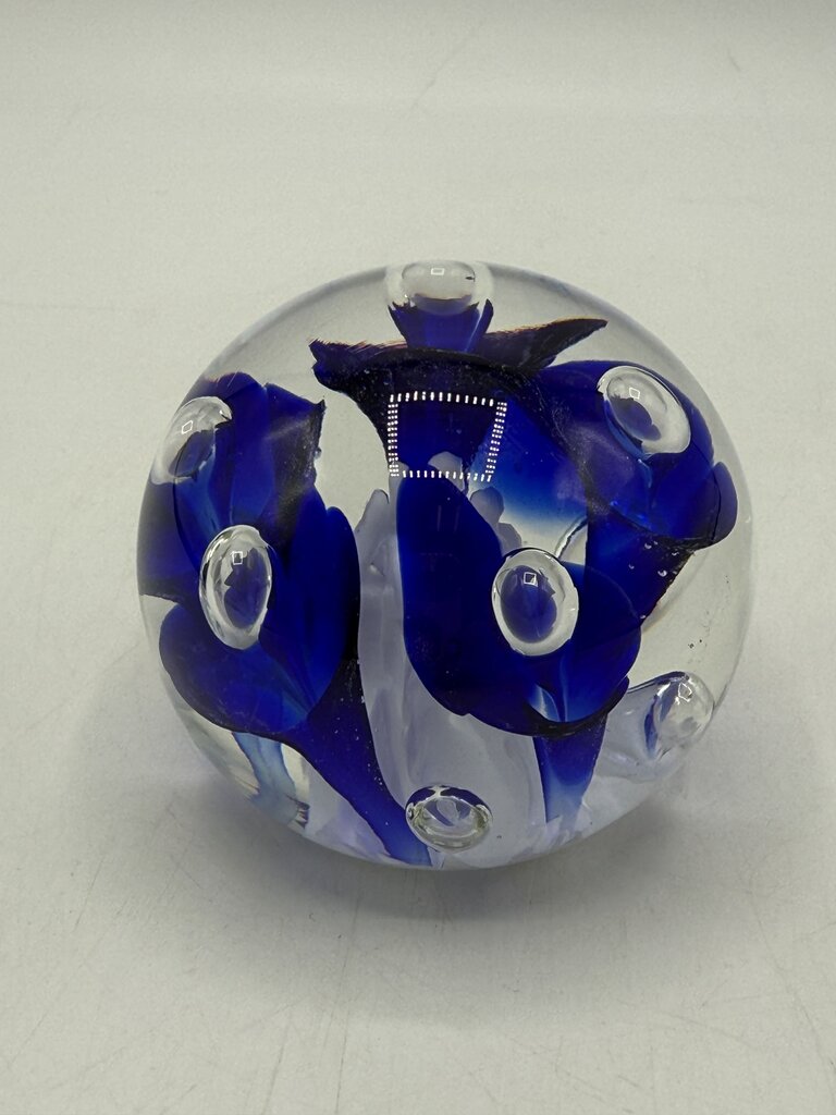 VTG Joe St. Clair Colbalt Blue Trumpet Flower Controlled Bubble /ro