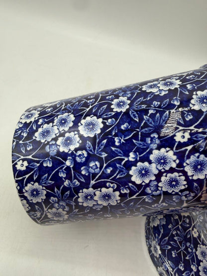 Stafforshire England Calico Blue Floral Cannister Transferware 6” /ro