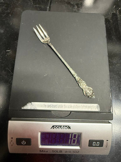 Ornate Sterling Silver Seafood Fork Hallmarked 18 Gr /ro