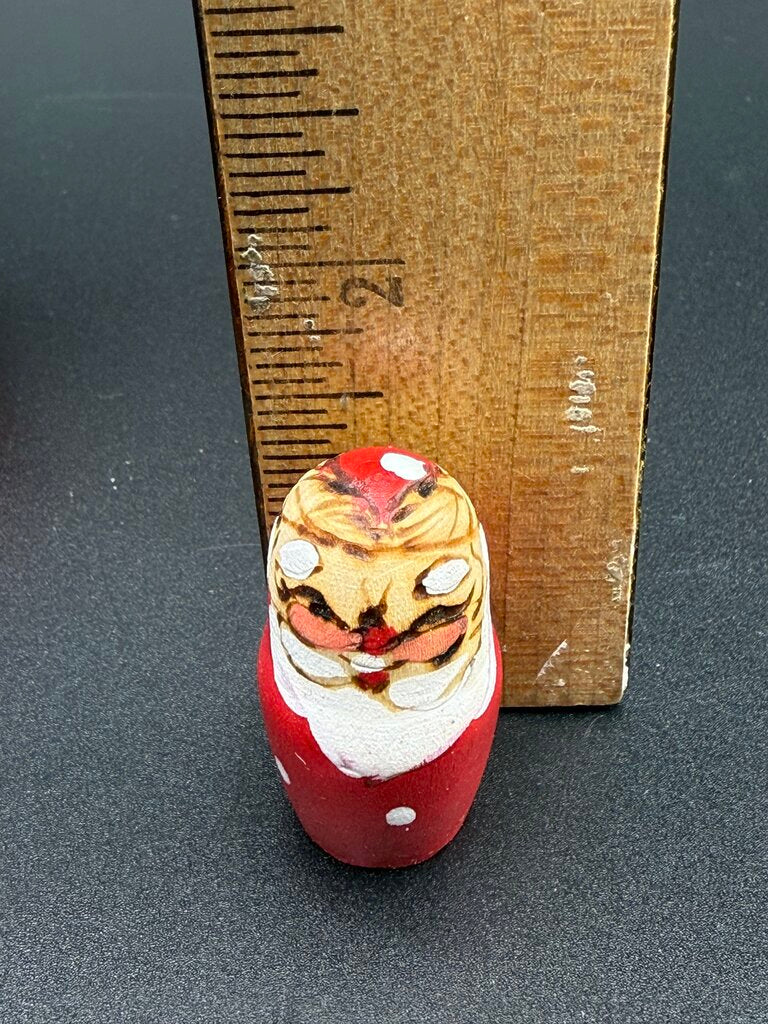 5 Pc Wood Santa Matryoshka Nesting Dolls Handpainted Russian /ro