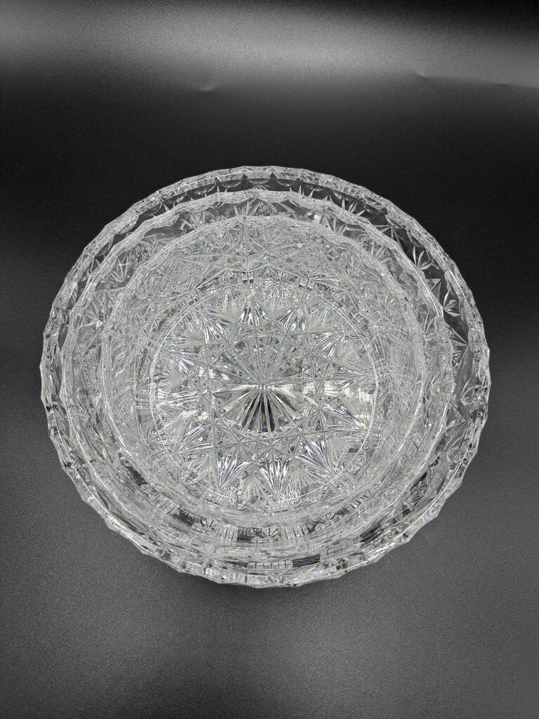 Set of 3 VTG Brilliant Cut Crystal Nesting Bowls /ro