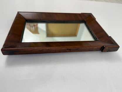 Antique Dresser Top Wood Framed Mirror 13.5” x 8.75” /roh