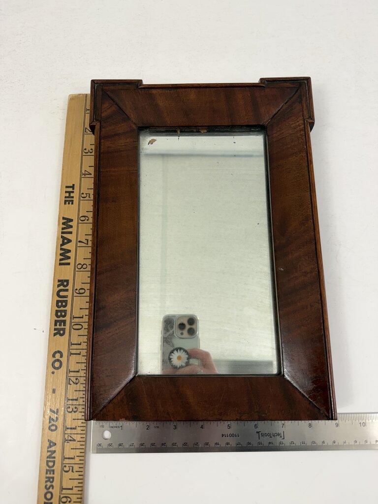 Antique Dresser Top Wood Framed Mirror 13.5” x 8.75” /roh