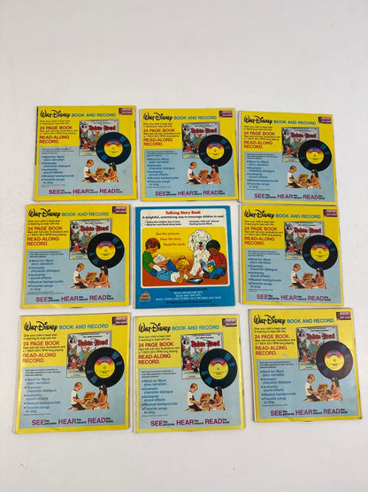 1981 Disney’s Mickey Mouse Disco Record Tote w/9 Movie Records & Books /ro