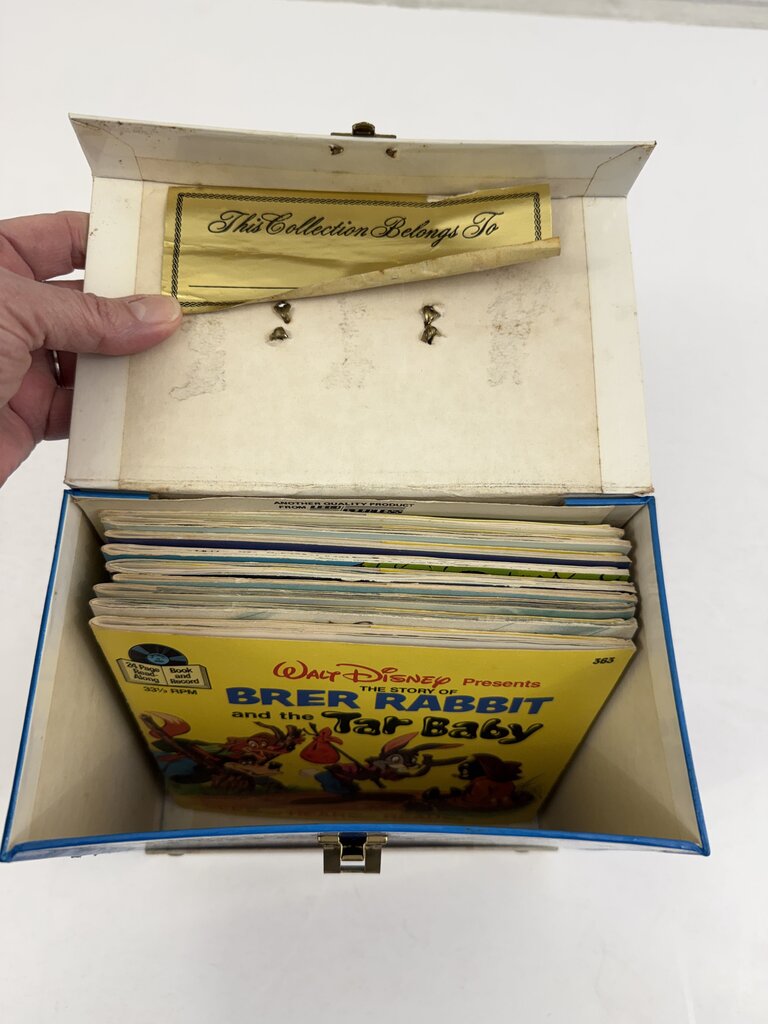 1981 Disney’s Mickey Mouse Disco Record Tote w/9 Movie Records & Books /ro