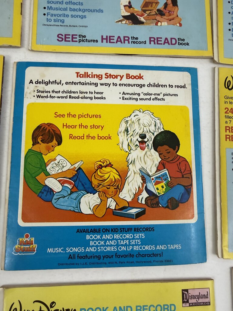 1981 Disney’s Mickey Mouse Disco Record Tote w/9 Movie Records & Books /ro