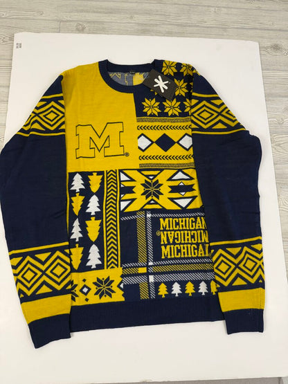 Klew Men’s Michigan Wolverines Long Sleeve Holiday Ugly Sweater Double XL New /rb