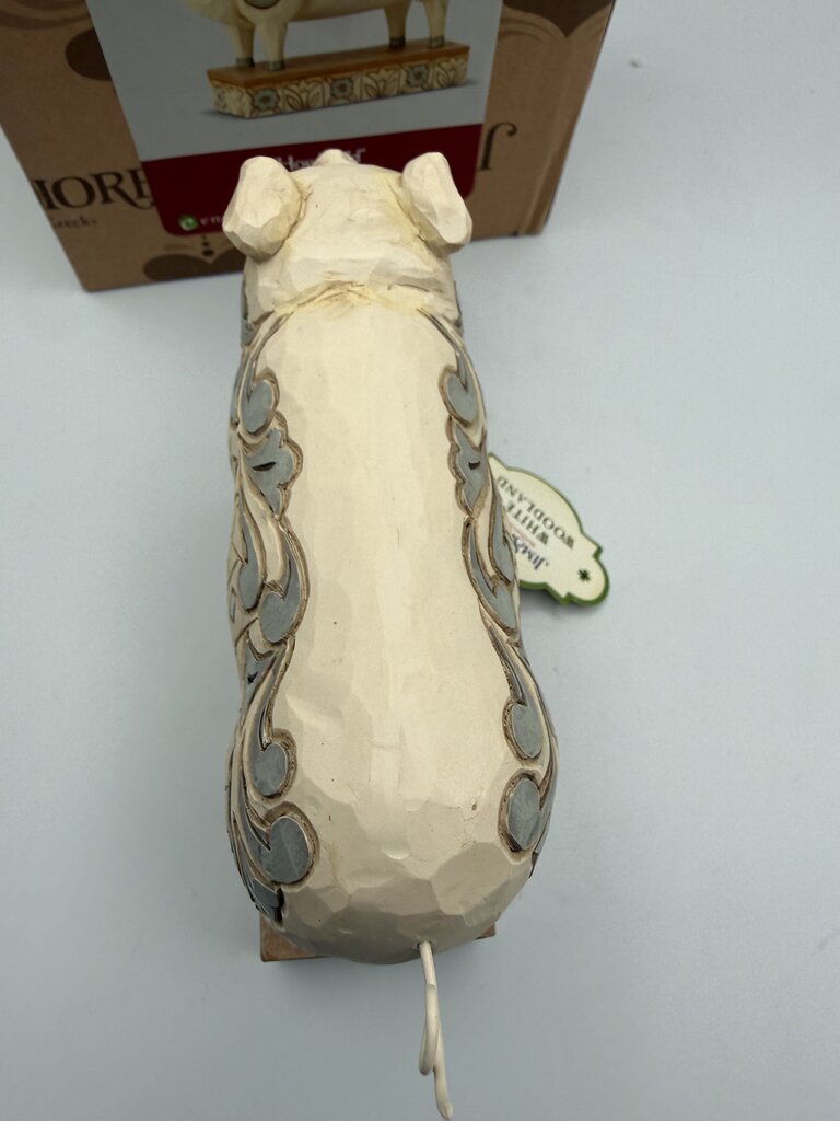 Jim Shore Hog Wild White Farmhouse Pig Figurine w/box /rw