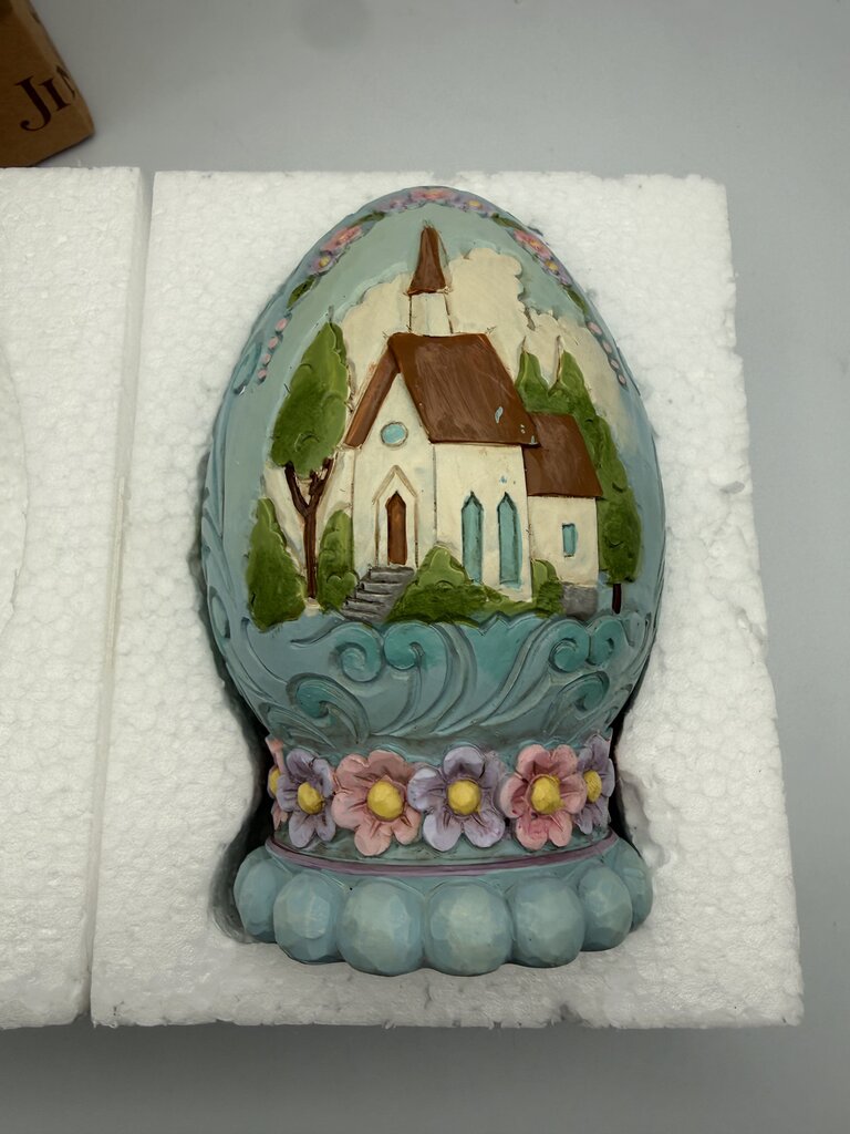Jim Shore "Let us Rejoice" Easter Egg Figurine #6016371 /rw