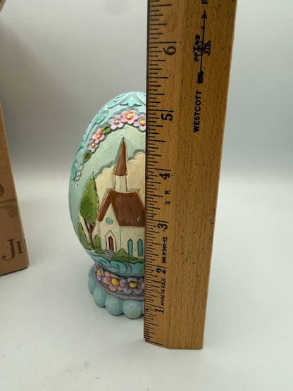 Jim Shore "Let us Rejoice" Easter Egg Figurine #6016371 /rw