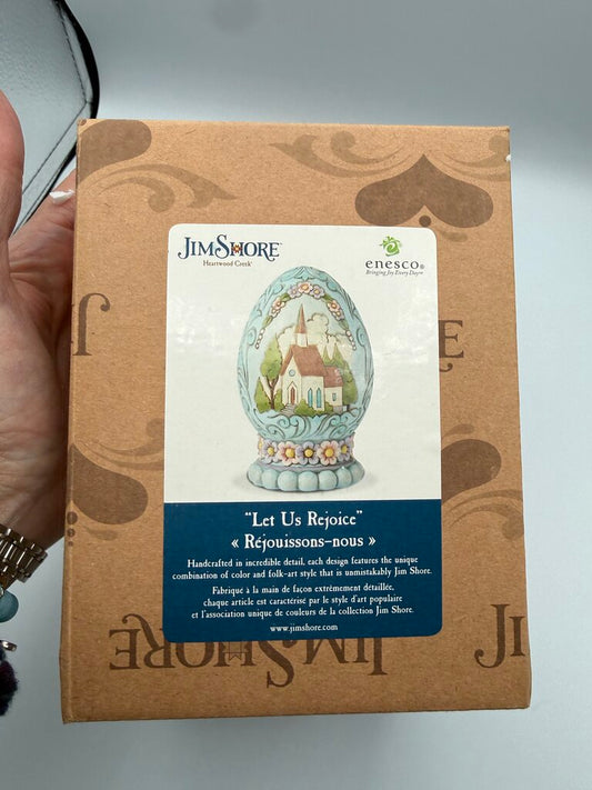 Jim Shore "Let us Rejoice" Easter Egg Figurine #6016371 /rw