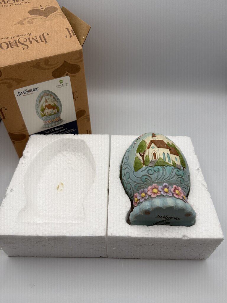 Jim Shore "Let us Rejoice" Easter Egg Figurine #6016371 /rw