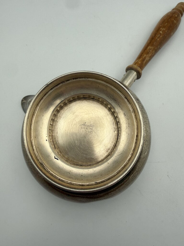 VTG Amston Sterling Silver Brandy Warmer Wood Handle 84 Grams /ro