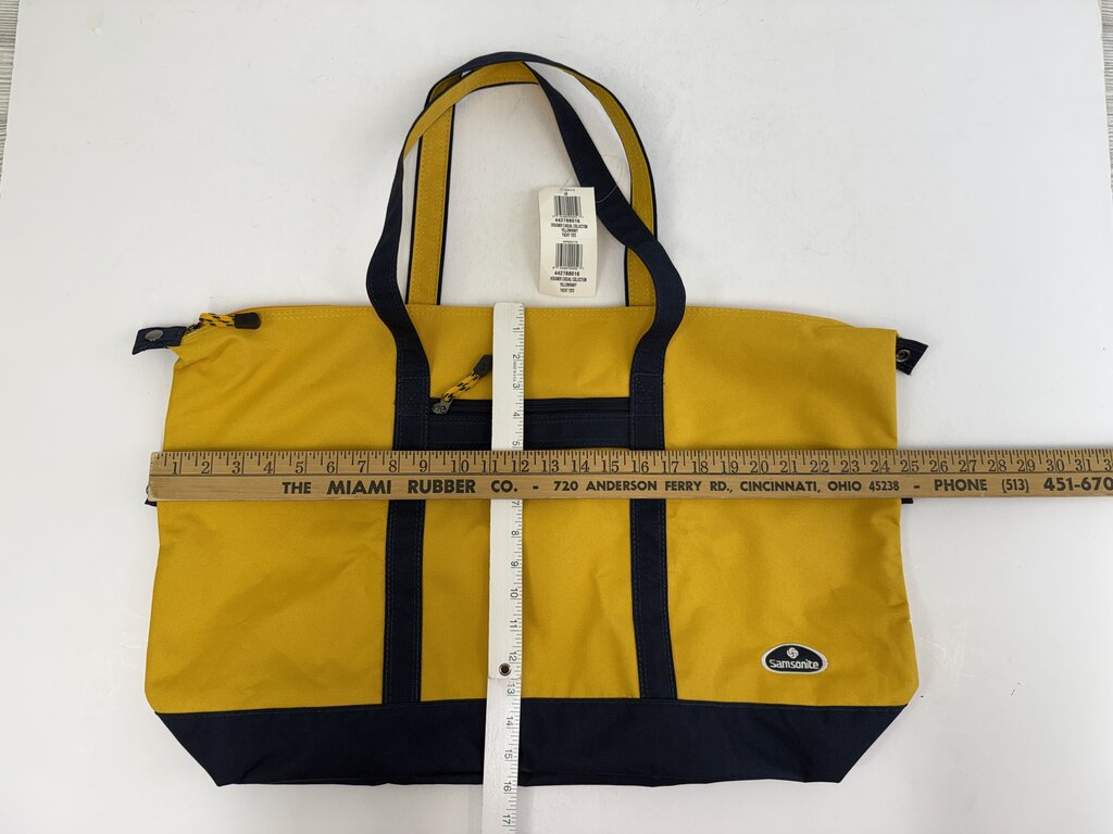 Samsonite Yacht Tote Travel Bag Navy Yellow New 25” x16” rb