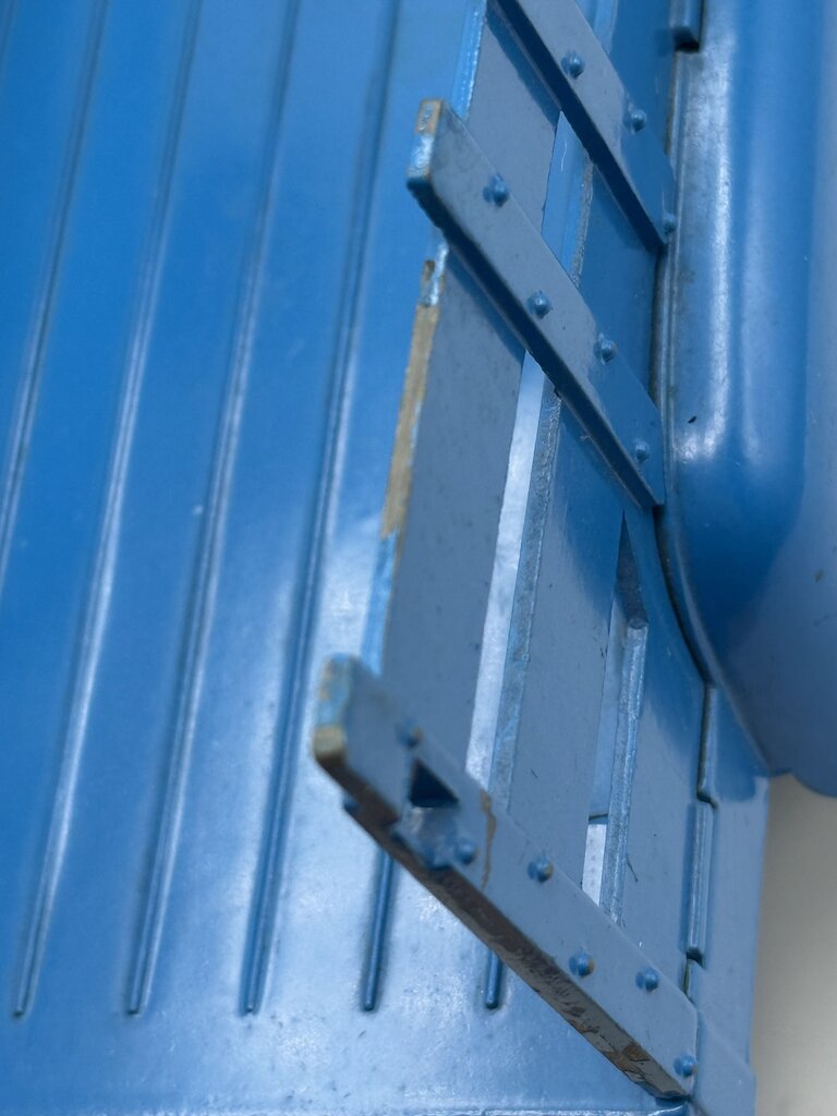 VTG Hubley Blue & White Mighty Metal Farm Stake Truck /rb