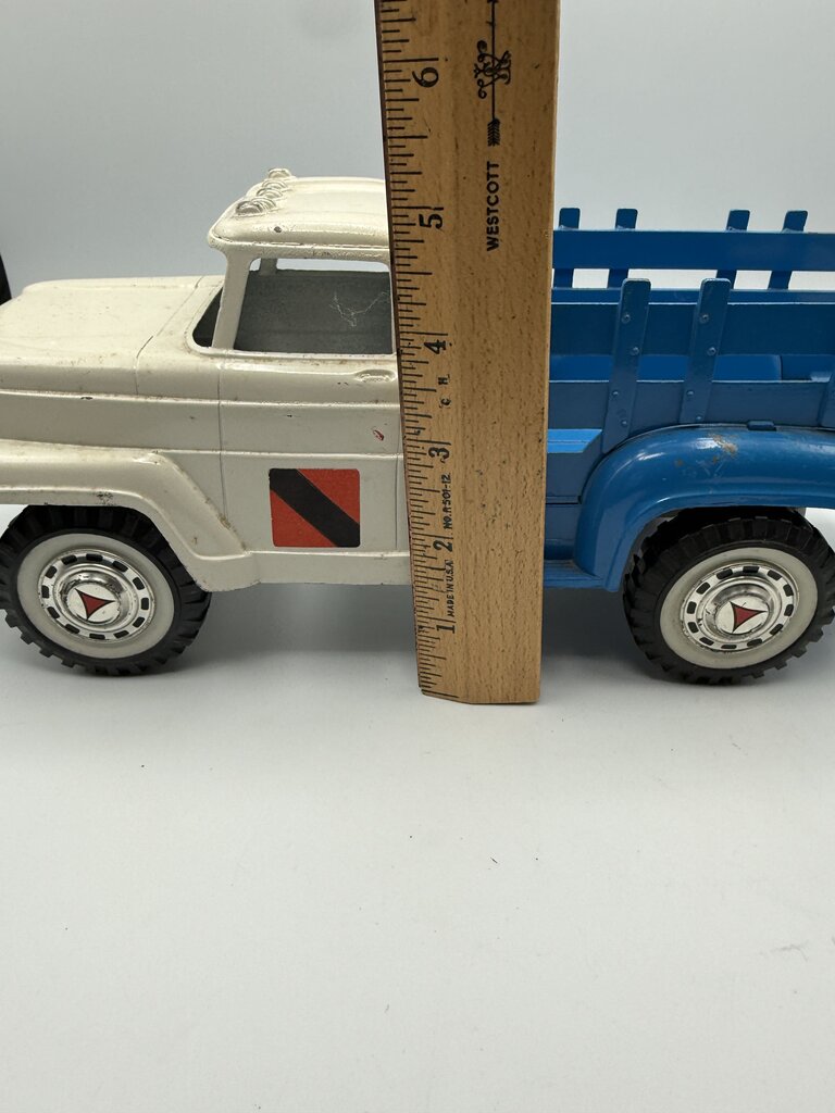 VTG Hubley Blue & White Mighty Metal Farm Stake Truck /rb