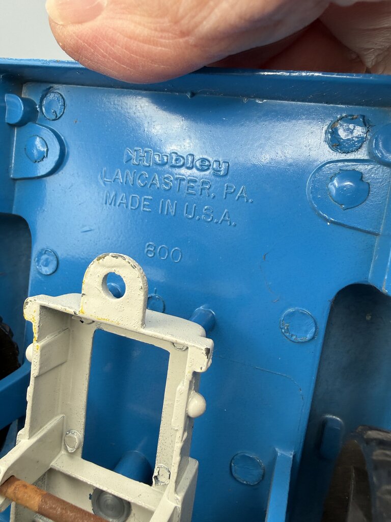 VTG Hubley Blue & White Mighty Metal Farm Stake Truck /rb