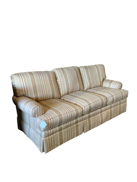 Thomasville Green And Brown Stripped 3 Seater Couch