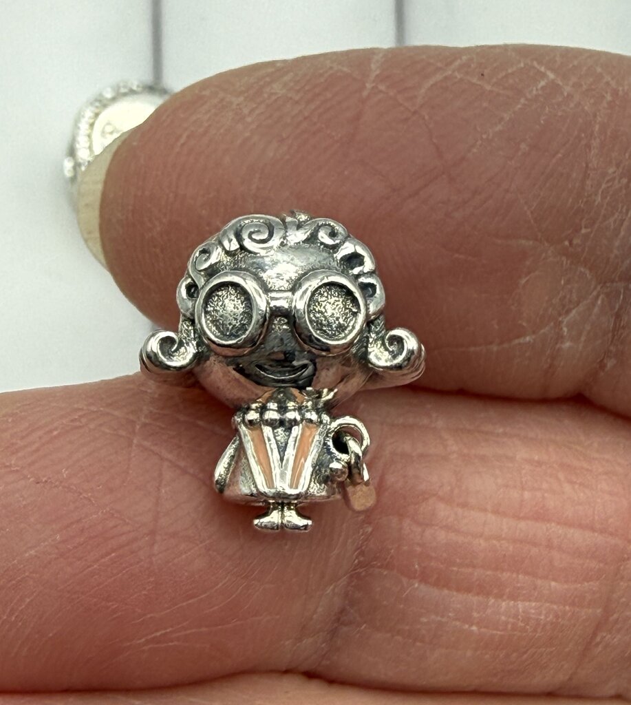 Pandora Sterling Silver Charms Mrs. Wise, Grandma /ro