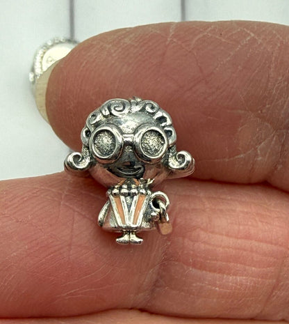 Pandora Sterling Silver Charms Mrs. Wise, Grandma /ro