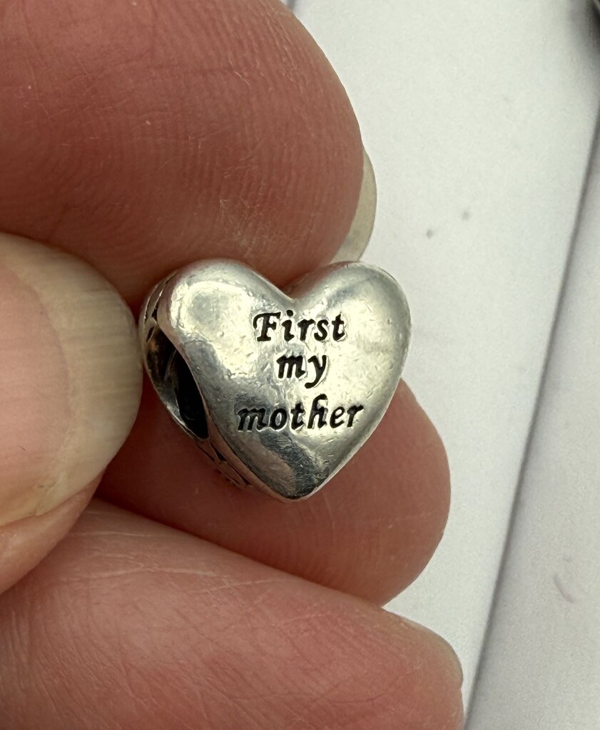 Pandora Sterling Silver set of 3 Mother/Mom/Heart Charms /ro