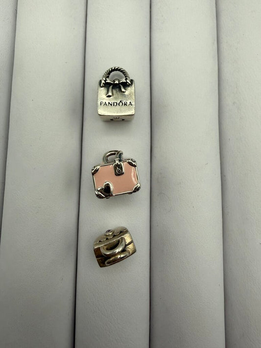Set of 3 Authentic Pandora Handbag Charms/Beads /ro