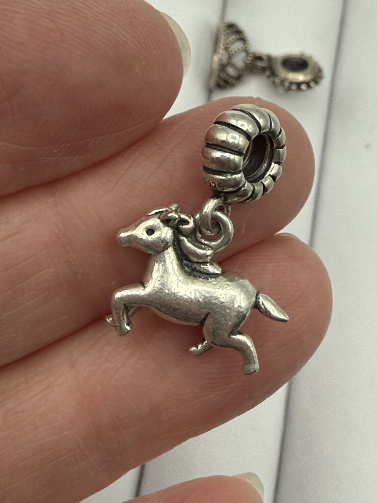 Pandora set of 5 Dangle Charms Sterling Silver Jewelry /ro