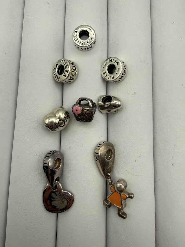 Estate lot of 7 Chamilia Sterling Silver Beads Charm Spacer /ro