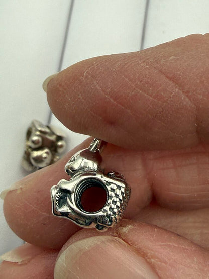 Pandora Sterling Silver Bunny Rabbit Bead Charms /ro