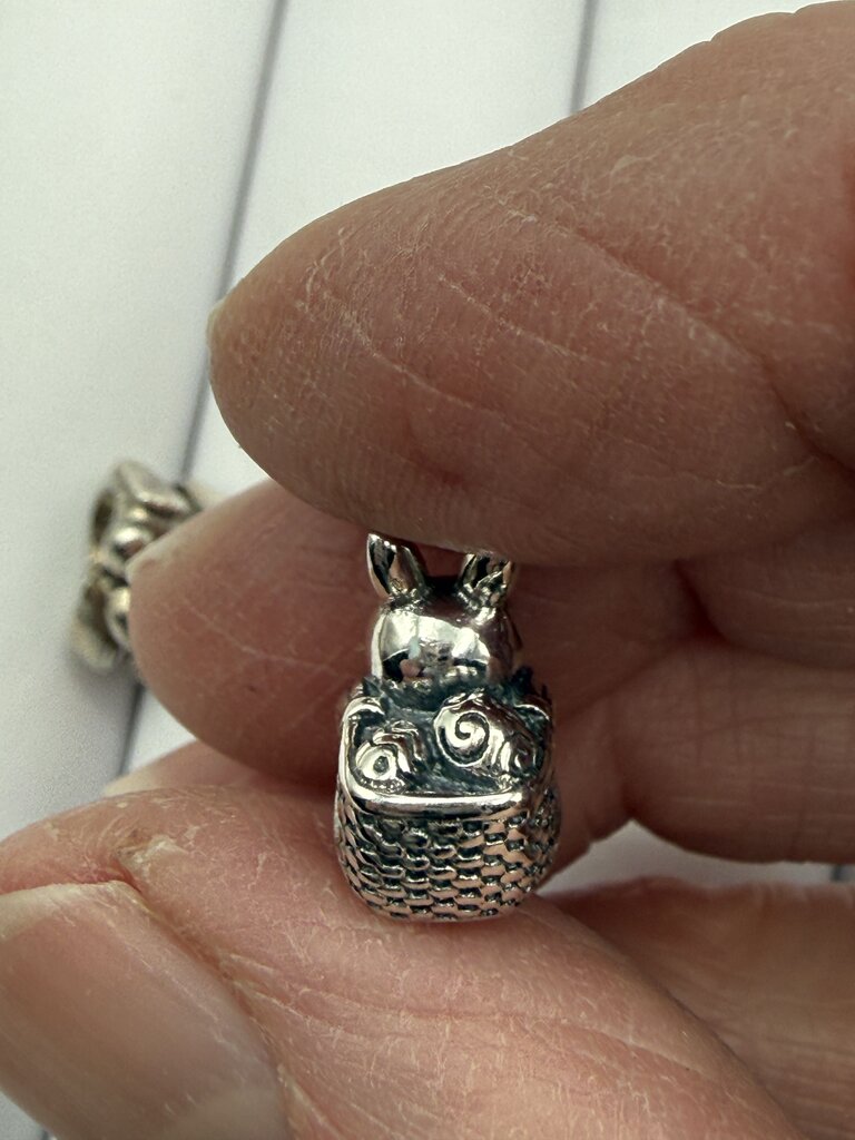 Pandora Sterling Silver Bunny Rabbit Bead Charms /ro