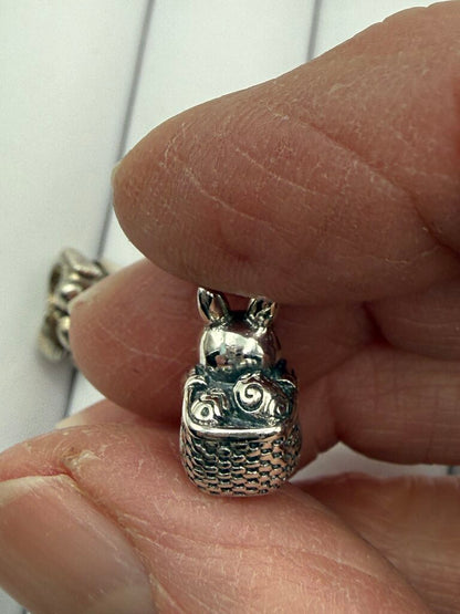 Pandora Sterling Silver Bunny Rabbit Bead Charms /ro