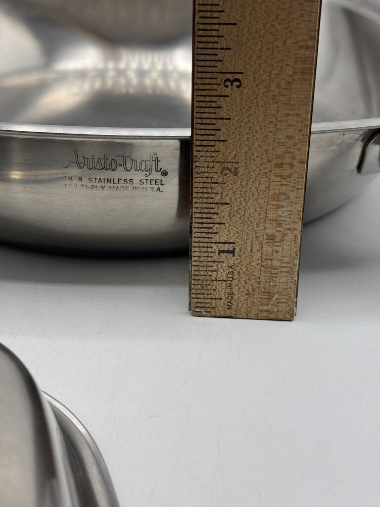 Vintage Aristo-Craft Stainless Steel 11” Square Pan w/lid 18/8 ply /rw