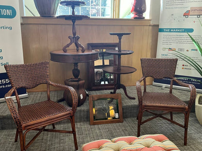 Dark Wicker Side Chairs (1 of 2) EA