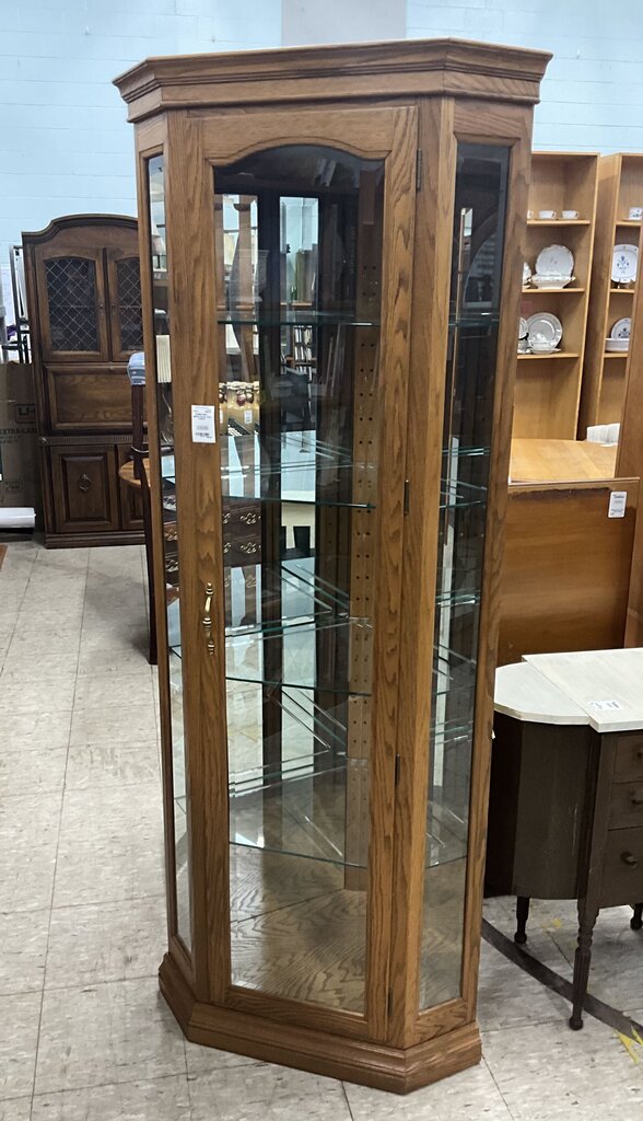 Lighted Corner Curio Cabinet