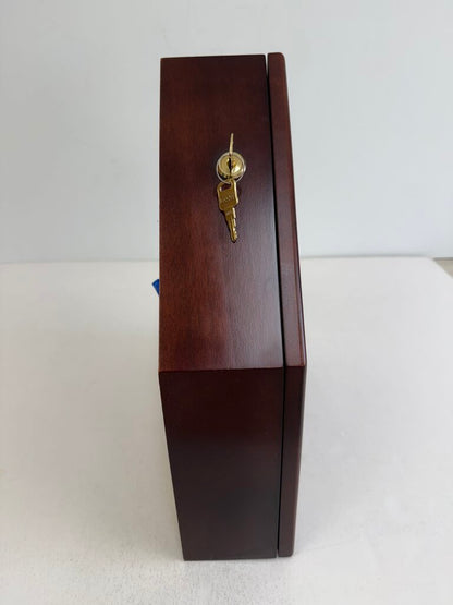 12 Baseball Cherry Wood Display Case for Wall w/ key /rb