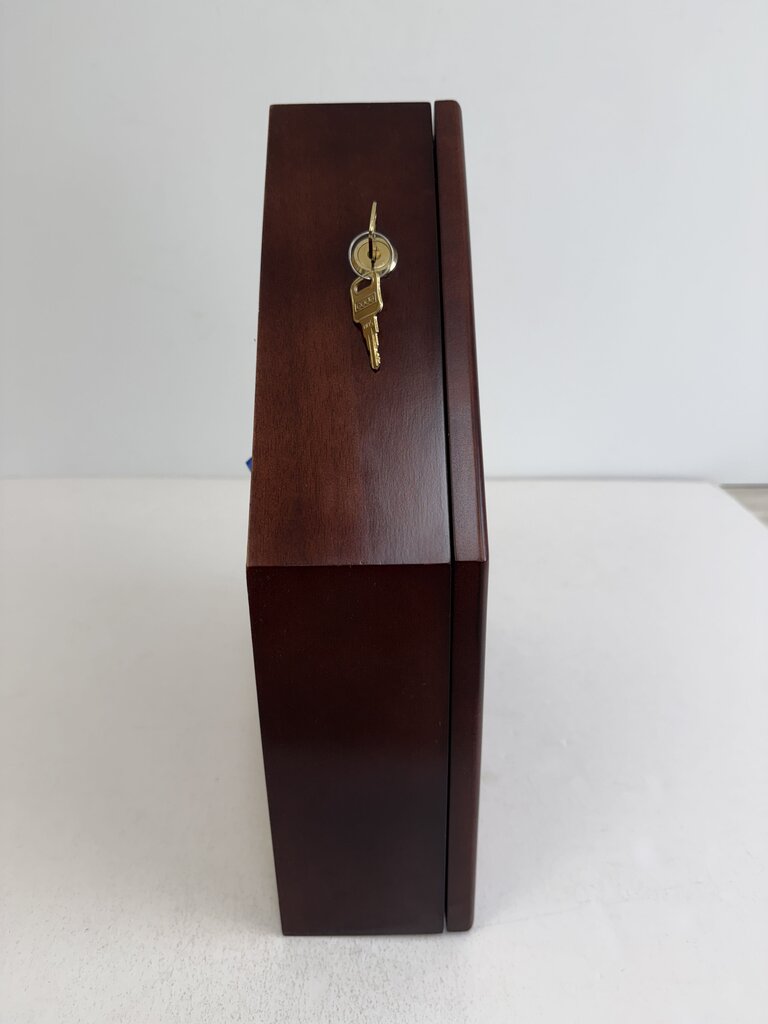 12 Baseball Cherry Wood Display Case for Wall w/ key /rb