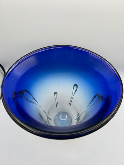 Gorgeous Art Deco Heavy Cobalt Blue to Clear 9” Tall Vase /ro