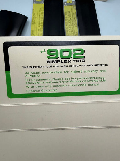 Set of 2 Pickett All Metal Slide Rule 902-ES Simplex Trig in box /ro