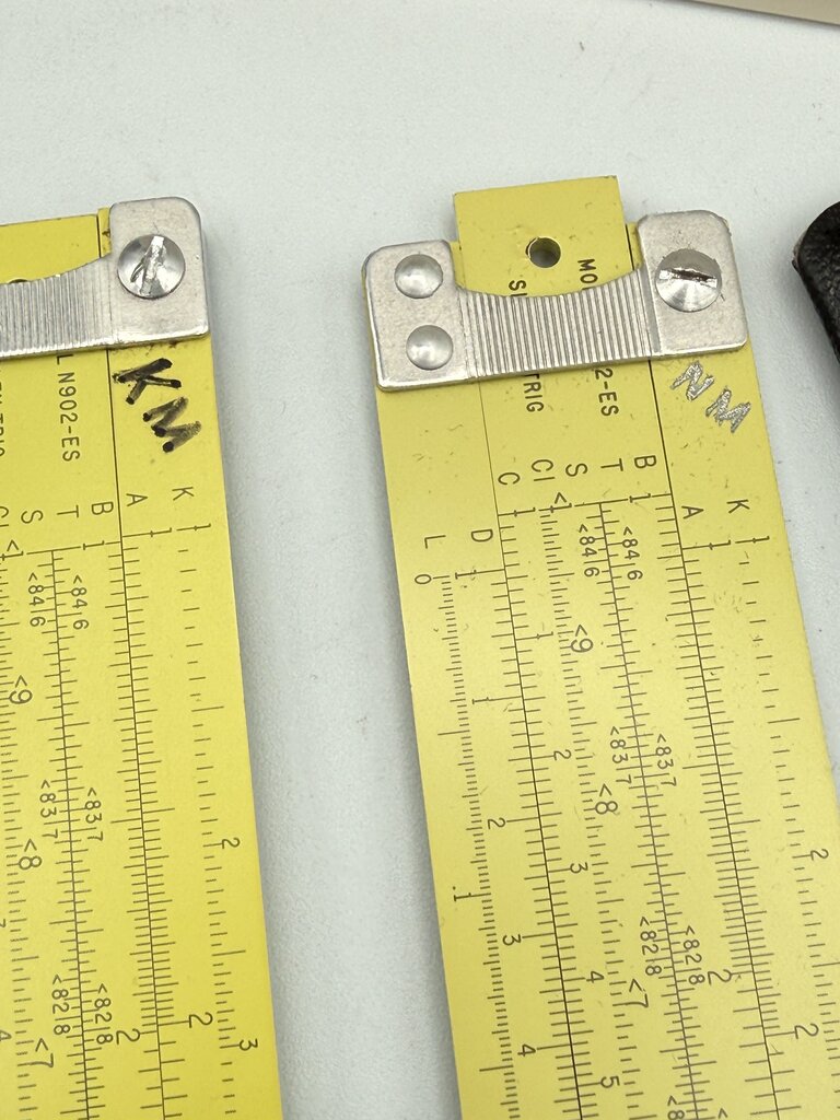 Set of 2 Pickett All Metal Slide Rule 902-ES Simplex Trig in box /ro