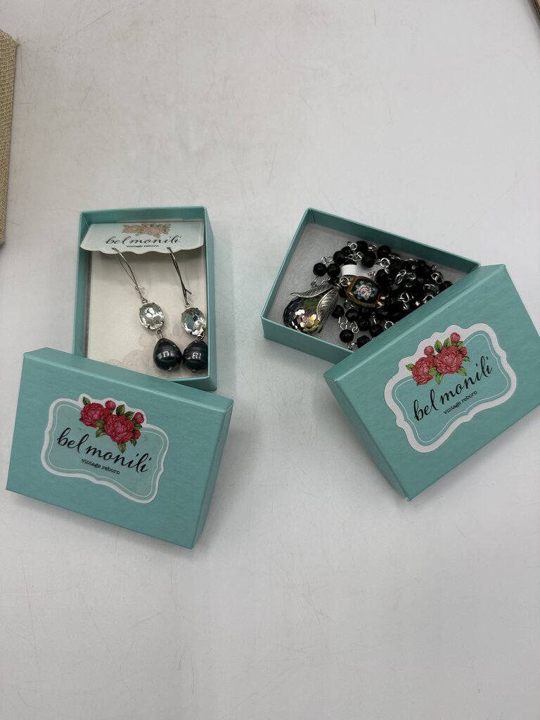 Bel Monili Vintage Reborn Jewlery Bauble Necklace & Earring set /ro
