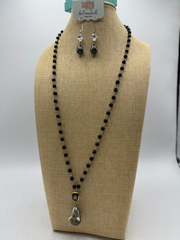 Bel Monili Vintage Reborn Jewlery Bauble Necklace & Earring set /ro