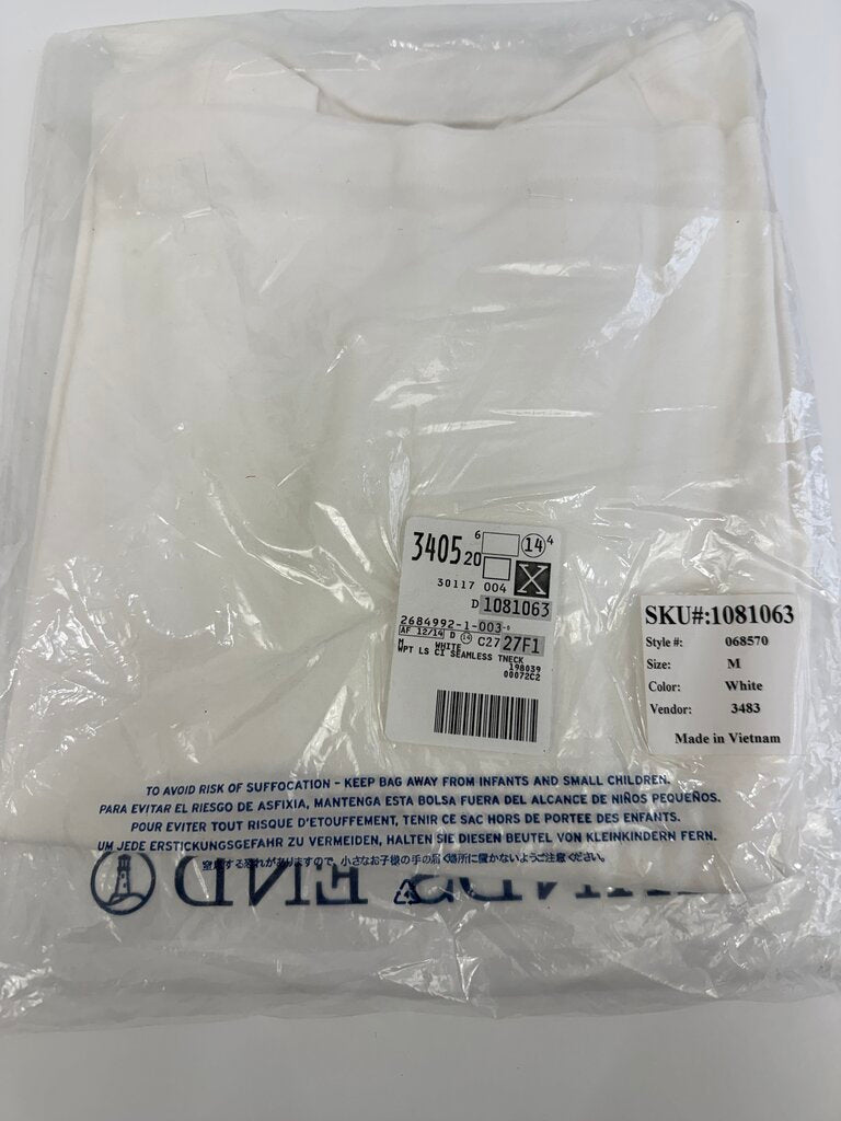 New- Lands End Women White Cotton SeamlessTurtle Neck Size M /rb