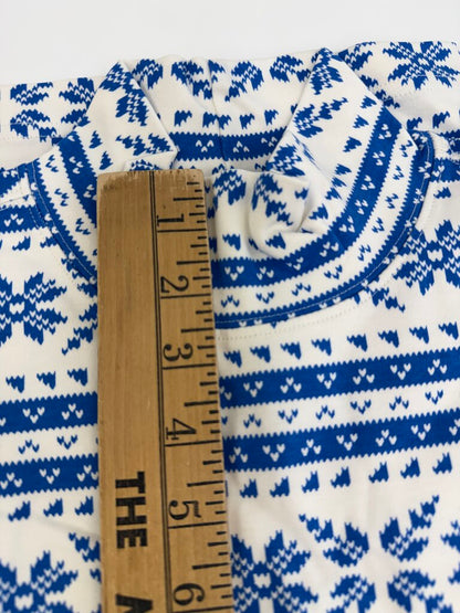 New-Lands End Women Relax Mock Neck Print Blue Size Medium /rb